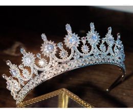 Hair Clips 2023 European And American Wedding Crown Zircon Bride Headdress Rhinestone Alloy Accessories Style Luxury