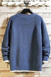 Men's Sweaters 2023 Wine Men's Casual Solid Sweater Harajuku Loose Fit Men's Fashion O-Neck Daily Knit Sweater S-4XL Z230712