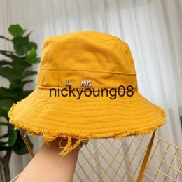 Wide Brim Hats Bucket Hats Wide Brim Hats Summer Woman Le Bob Artichaut Bucket Hat Sun Cap drawstring design Adjustable size Head circumference Standard 57cm size 10 C