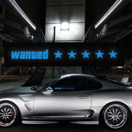 Other Decorative Stickers JDM Wanted 5 Star Windshield Electric Car LED Sign Light Up Window Stickers Glow Panel x0712