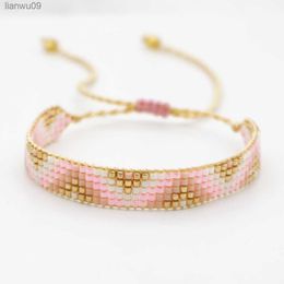 Go2boho Fashion Ethnic Loom Bracelets Jewellery Geometric Pattern Adjustable Miyuki Beads Bracelets for Women L230704