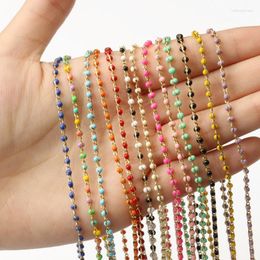 Pendant Necklaces 1 Metre Colourful Stainless Steel Beaded Chain Fashion Women Necklace Gold Colour Link For Jewellery Making Findings