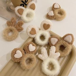 Hair Clips 2023 Headband Children Fluffy Leather Band High Elastic And Durable Tie In Autumn Winter Cute Korean Style Hairband