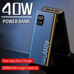 40W Two-Way Fast Charging Power Bank Portable 20000mAh Charger Digital Display External Battery For IPhone Samsung HUAWEI L230712