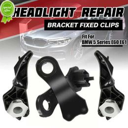 4pcs/set Car Front Headlight Headlamp Repair Kit Bracket Clips Decor Replacement Black Car Stuff for BMW 5 Series E60 E61