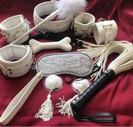 SM sex toys binding set tools and props SP torture equipment training women with collar handcuffs and eye patch whip