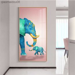 Traditional Chinese Elephant Abstract Golden Print Painting Wall Art Picture Poster on Canvas for Living Room Office Home Decor L230704