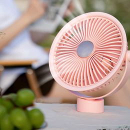 Electric Fans New Tripod Fan Outdoor Small Fan USB Mini Rechargeable Silent Ceiling Fan Student Dormitory Desktop Multi Function Night Light