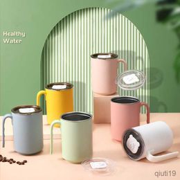 Mugs 500ml Portable Stainless Steel Coffee Cups with Straw Double Wall Thermal Tea Water Drinking Mug Travel Camping Tumbler R230712