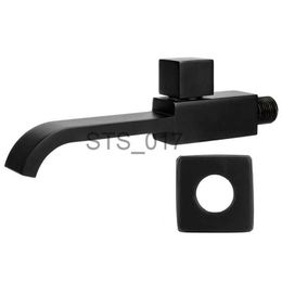 Kitchen Faucets G1/2 Brass Wall Mounted Wash Basin Sink Faucet Cold Water Tap Bathroom Mop Faucet Accessories Matte Black x0712