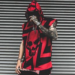 Men's Hoodies Y2K Skeleton Hoodie Men Summer Night Clb Tops Sweatshirts Hip Hop Punk Gothic Streetwear Dance Motor Biker