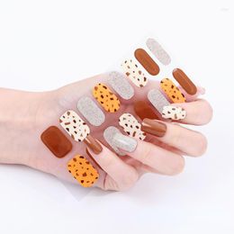 Nail Stickers 16 Strips Semi Cured Gel Set Treatment With UV Lamp Designer Fashion Wraps Self Adhesive Manicure Art
