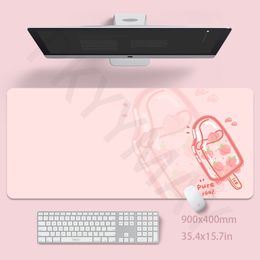 Kawaii Pink Mouse Mat 40x90cm Girl Gaming Mousepad Gamer Mouse Pad 55x100cm Ladys Desk Mat Cute Dek Pad Soft Pad For Table