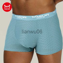 Underpants MiiOW 1Pcs Ins Polyester Sexy Men Underwear Man Boxer Underpants Low Waist Trunks Men's Panties Bxoers Shorts Under wear J230713