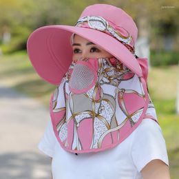 Bandanas Sun Hat Female Summer Cover Face Breathable All-match With Big Rim Anti-ultraviolet Cycling Sunhat