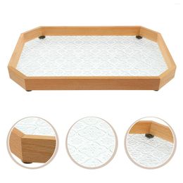 Plates Wooden Pallets Glass Decor Decorative Tray Decorate Serving Fruit Bread Dish Tea Table Cup Storage For