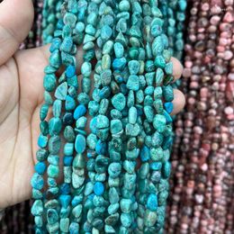 Loose Gemstones 6-8mm Irregular Blue Turquoises Chip Natural Stone Spacers Beads DIY Bracelets For Women Necklaces Accessories 15"Strand