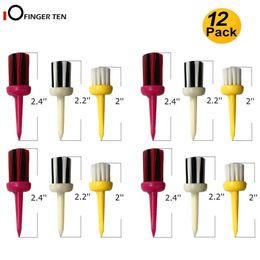 Golf Tees 12 Pcs Plastic Brush Type Unbreakable Tee for Low Friction More Distance Consistent Height Accessories Drop Ship 230713