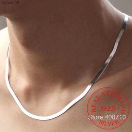 100 Original 925 Solid Sterling Silver Chokers Necklaces for Women Fine Jewellery Wedding Thick Chains Necklaces Man collar Gift L230704