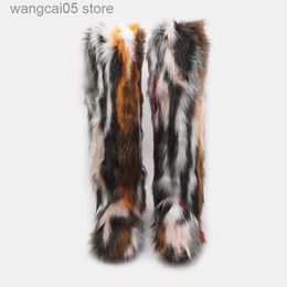 Boots 2022 Women Faux Fur Leg Warmers Women's Fall Leggings Boots Cover Fur Foot Warming Loog Boots Fluffies Lady Boot T230713