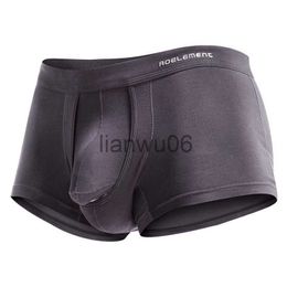 Underpants Sexy Men Underwear Boxers Shorts Modal Panties Man Solid Bullet Separation Pouch Underpants Cueca Calzoncillo Large Size L6XL J230713