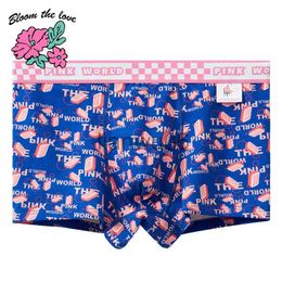 Underpants Bloom the love Brand Cotton Pink World Underwear Men Boxer Homme Mens Boxers Panties Man Cuecas Masculina Calzoncillos L3XL J230713