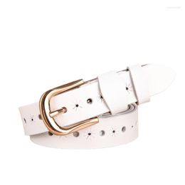 Belts 2023 Leather Ladies Belt With Body Hollow Fashion All-match High Quality Cowhide Second Layer Waistband