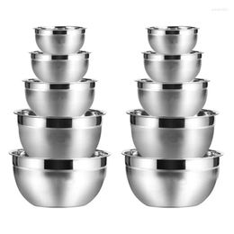 Plates Stainless Steel Mixing Bowl (Set Of 10) Fruit Salad Storage Set Kitchen