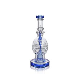 Waxmaid 7.48inch Fab Egg clear clear blue hookah Glass Dab RigUnique Swiss matrix percolator with 24 holes Water Pipes Oil rigs US warehouse retail order free shipping