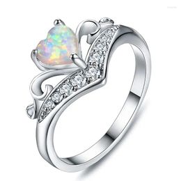 Wedding Rings CAOSHI Delicate Lady Proposal Ring Imitation Opal Heart Finger Jewellery For Ceremony Fashion Graceful Accessories Gift