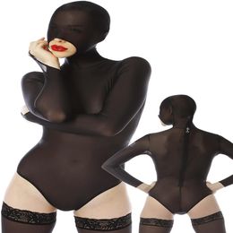 Black Spandex Silk Women's Catsuit Costumes Sexy Women Short Bodysuit Costume Halloween Party Fancy Dress Cosplay Suit M301237W