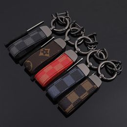 europe and america style key chain with leather business car key rings for men gift fashion classic print key accessories289f