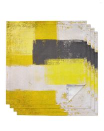 Table Napkin Oil Painting Style Abstract Geometric Yellow For Wedding Party Printed Tea Towels Kitchen Dining