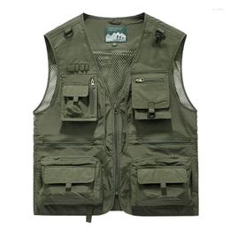 Men's Vests 2023 Outdoor Leisure Vest Multi-Pocket Breathable Sports Coat High-Quality Design Men