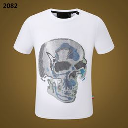 NEW STYLE Phillip Plain Men T Shirts Designer PP Skull Diamond T Shirt Short Sleeve Dollar Brown Bear Brand Tee High Quality Skulls T Shirt Tops FG2082