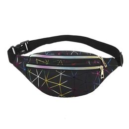 Waist Bags Holographic Pack for Women Unisex Glitter Fanny PU Waterproof Belt Bag Fashion Laser Phone Pouch 230713