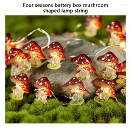 Strings Resin Mushroom String Light Cute Waterproof Rainproof Indoor Outdoor Home Yard Party 30 Beads 3 Metre 3D Decorative Lamp