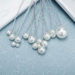 Headpieces Fashion 6pcs/lot Pearl Hair Pins Clips For Women Silver Colour Bridal Wedding Accessories Jewellery Bride Headpiece