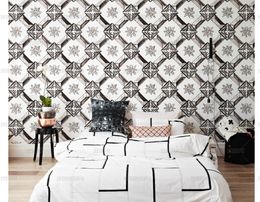 Wallpapers Bacal 3D European Style Abstract White And Black Flowers TV Backdrop Wall Mural El Living Room Luxury Po Wallpaper