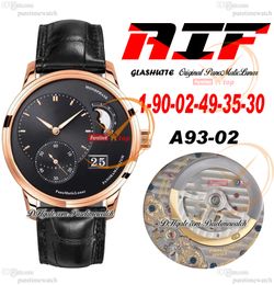 AIF PanoMaticLunar MoonPhase A93-02 Automatic Mens Watch Rose Gold Black Dial Leather Strap Super Version Edition Herrenuhr Reloj Hombre Watches Puretime D4