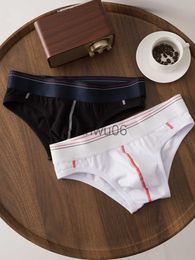 Underpants 2pcslot Underwear Men's Triangle Cotton Low Waist Bikini Sexy Men's Underwear Triangle Youth Breathable Personality J230713