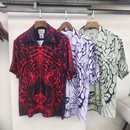Men's T Shirts WACKO MARIA 23SS Cloud Tiger Pattern Collection HAWAIIAN And Women's Casual Top Tee Short Sleeve Shirt