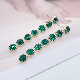 Dangle Earrings Fashion Personality Simple Claw Rhinestone Pendant Crystal Geometric Long Chain Drop For Women Female Jewellery Wholesale