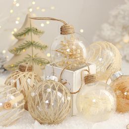 Party Decoration 6pcs/Set Christmas Ball Ornaments Plastic X-mas Tree Adornos Navidad 2023 Festive Supplies Polystyrene Baubles