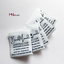 Custom Garment label woven labels for clothes sewing Notions clothing tags Centre fold268B