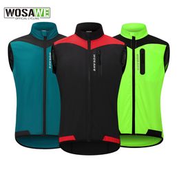 Cycling Shirts Tops WOSAWE Windproof Cycling Vest Breathable Running Vest MTB Bike Bicycle Reflective Clothing Men Women Sleeveless Cycling Jacket 230712
