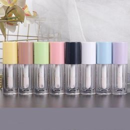 Storage Bottles Round Big Brush Lip Color Empty Tube Gloss 6ml White Pink Transparent Cylindrical Glaze Container