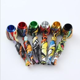 Latest Aluminum Alloy Smoking Pot Pipe 96mm Length Metal Jamaica Tobacco Cigarette Hand Spoon Pipes Tool Accessories Oil Rigs
