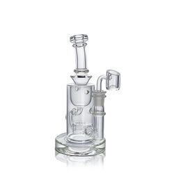 Waxmaid 7.48inch Klein Recycler clear water pipe oil rig hookah Glass Dab Rig glass bong and 14mm Joint Quartz Banger US warehouse retail order free shipping