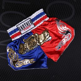 Men's Shorts Short Muay Thai Embroidery Satin Boxing Shorts Mens Womens Kids MMA Martial Arts Fighting Grappling Kickboxing Training Pants 230712